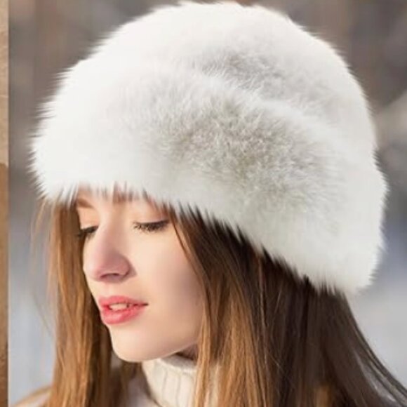 4 Pcs Women\'s Winter Faux Fur Bucket Hat main image 2